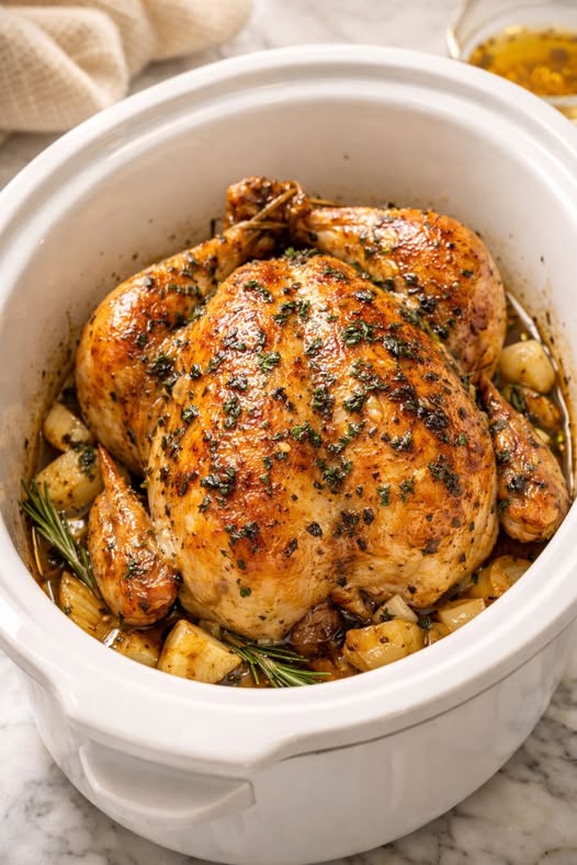 Butter Herb Chicken 4-Ingredient Slow Cooker