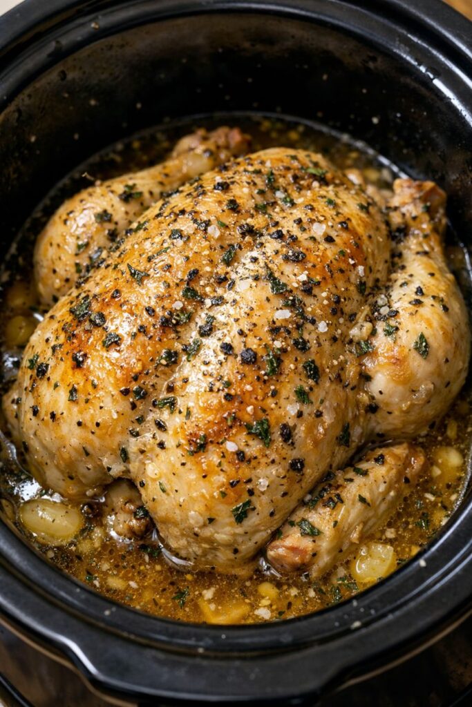 Butter Herb Chicken 4-Ingredient Slow Cooker