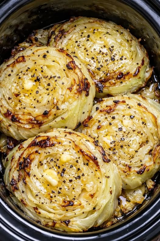 Cabbage Steaks Slow Cooker 3-Ingredient