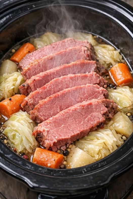 Corned Beef and Cabbage In Slow Cooker