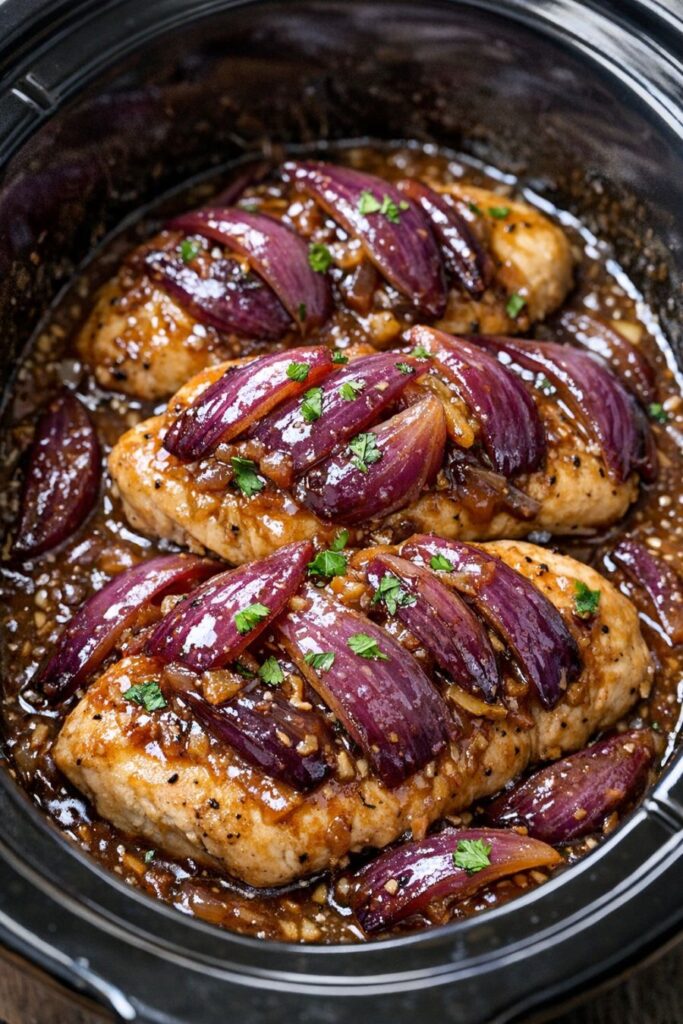 Crockpot Onion Chicken: Family Favorite!