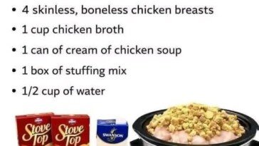 Dump 4 ingredients into a slow cooker!