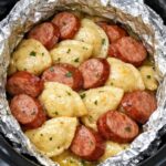 Foil Pack Sausage & Pierogies Slow Cooker