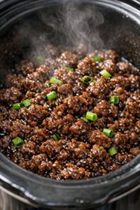 Korean Ground Beef in the Slow Cooker