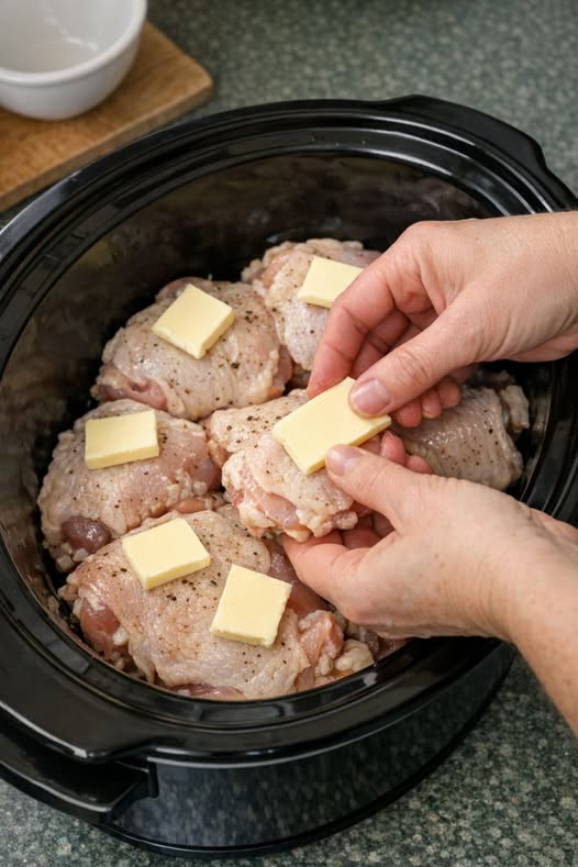 Lemon Butter Chicken Thighs In Slow Cooker