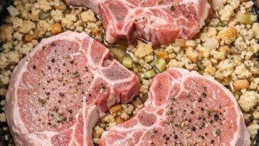 Pork Chops and Stuffing-4-Ingredient In Slow Cooker