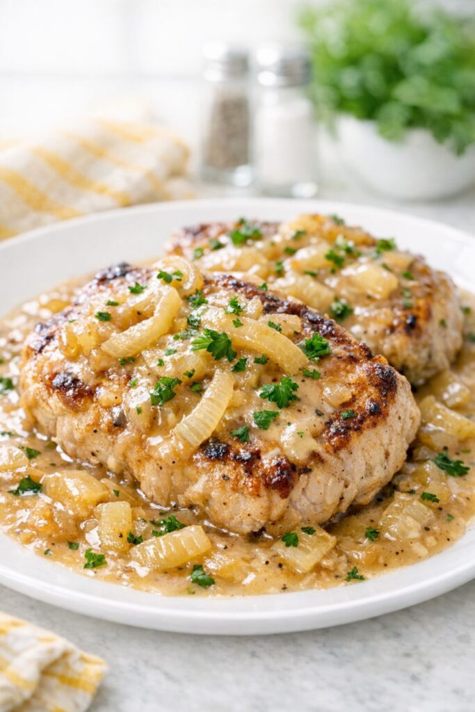 Pork with Onion Sauce Slow Cooker 3-Ingredient