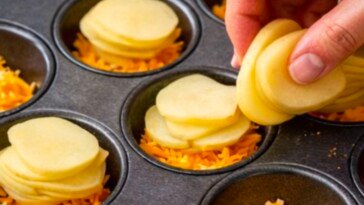 Potato Cheese Piles Oven Backed