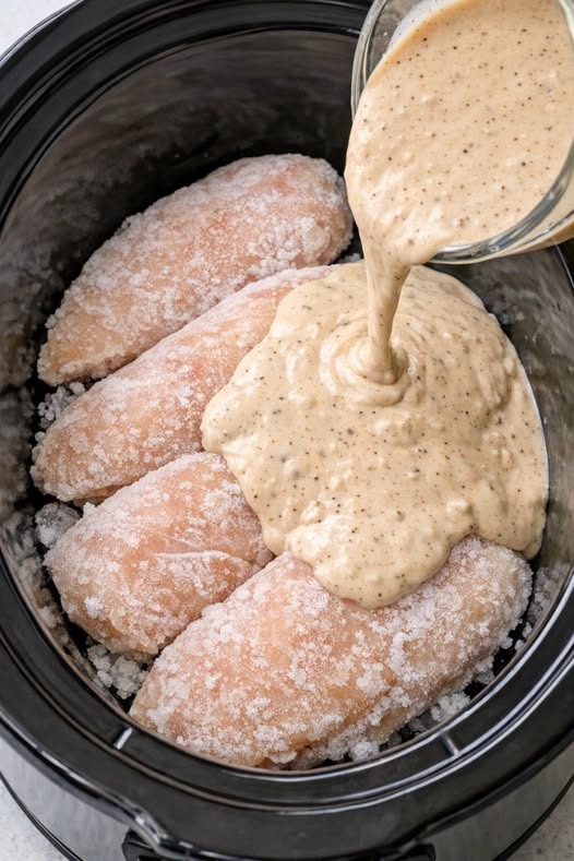 Retro Cream Chicken Slow Cooker 5-Ingredient