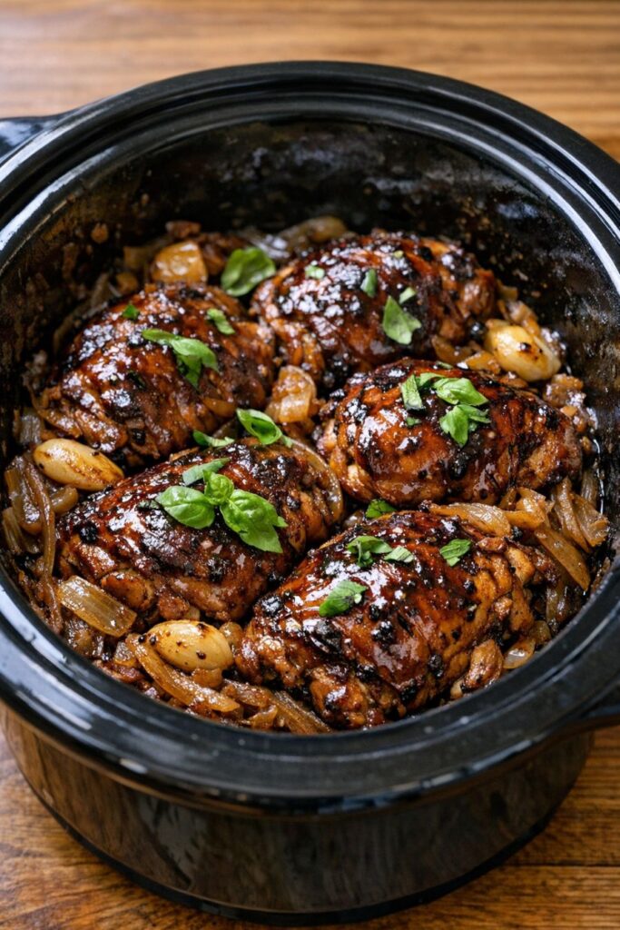 Slow Cooker Balsamic Chicken 5-Ingredient