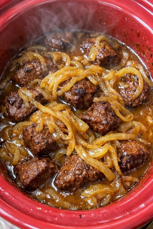 Slow Cooker Beef and Onion 3-Ingredient