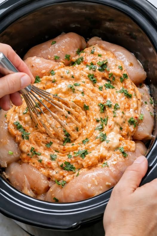 Slow Cooker Chicken with Yummy Spiced Sauce