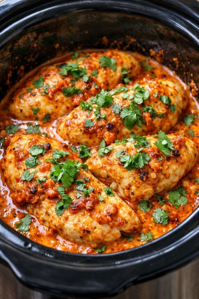 Slow Cooker Chicken with Yummy Spiced Sauce