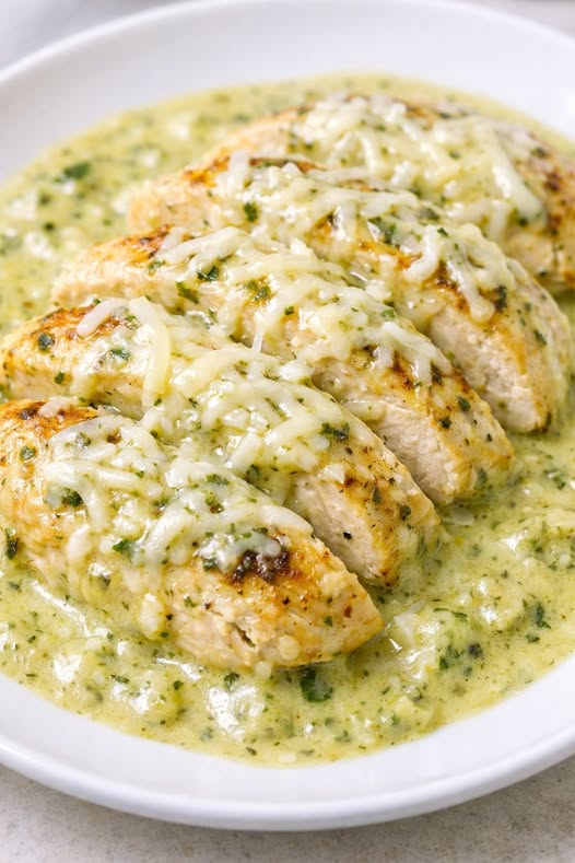 Slow Cooker Creamy Pesto Chicken