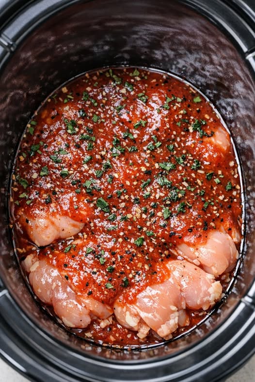 Slow Cooker Fiesta Chicken 4-Ingredient