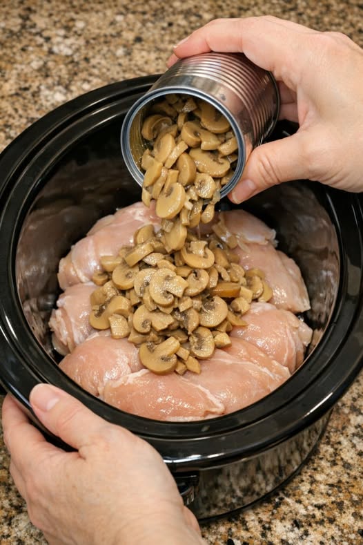 Slow Cooker Mushroom Chicken (Only 5 Ingredients!)
