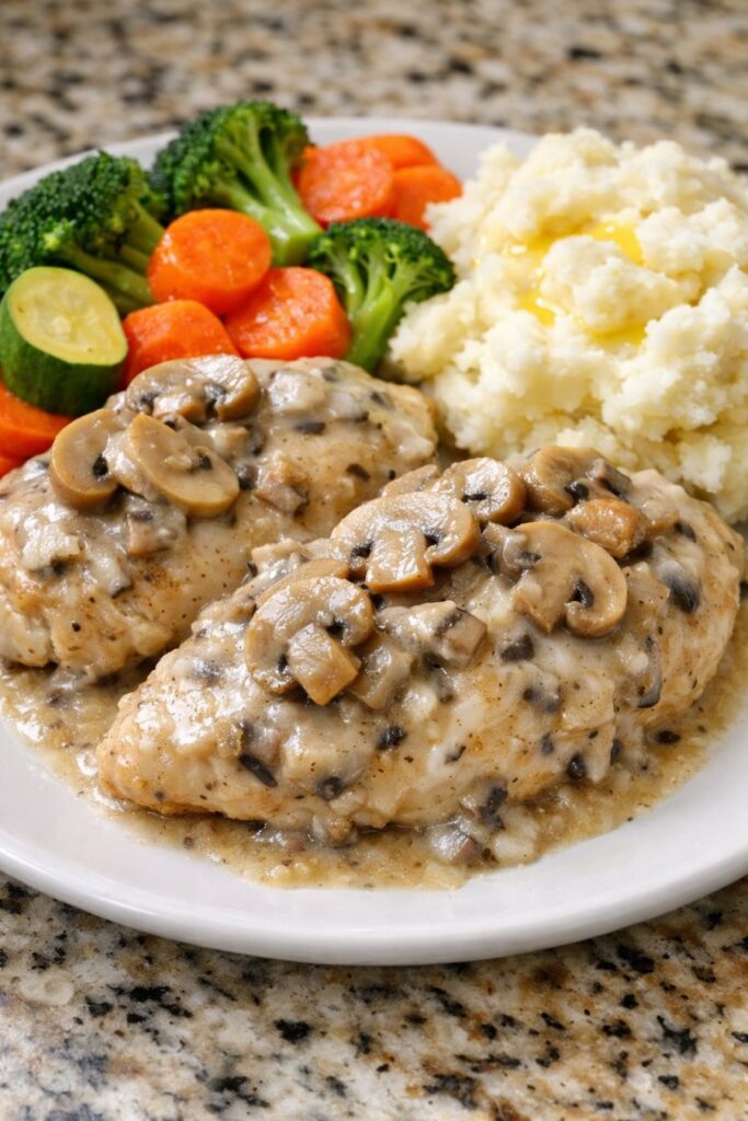 Slow Cooker Mushroom Chicken (Only 5 Ingredients!)