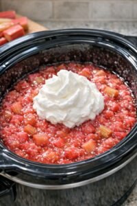 Slow Cooker Rhubarb Treat Simple 3-Ingredient