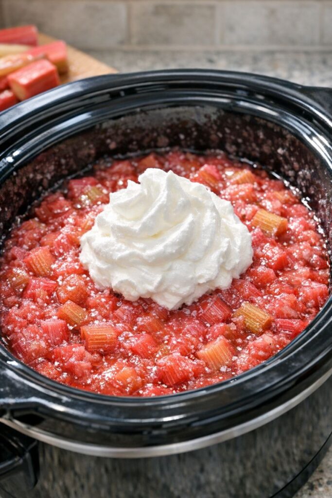 Slow Cooker Rhubarb Treat Simple 3-Ingredient