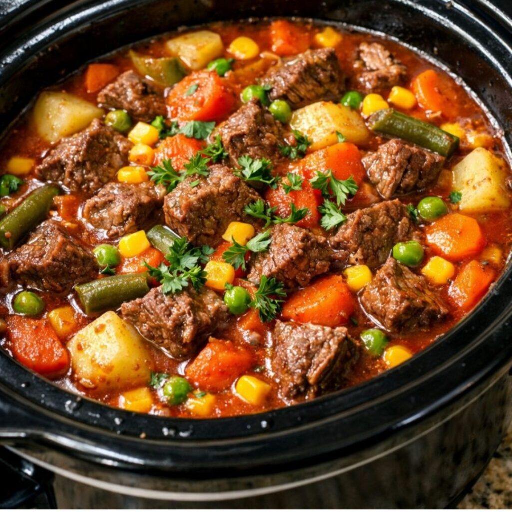 Slow Cooker Tomato Beef Stew