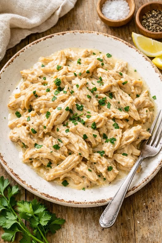 Smothered Cream Chicken 3-Ingredient Slow Cooker