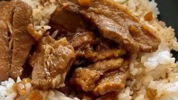 Soy Braised Beef over Steamed Rice with Soft-Boiled Egg
