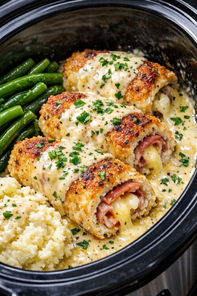 Spring Chicken Cordon Bleu In Slow Cooker