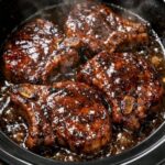 Stout Glazed Pork Chops Slow Cooker