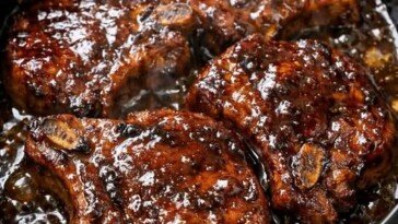Stout Glazed Pork Chops Slow Cooker