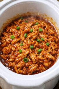 Tangy Glazed Shredded Chicken Slow Cooker