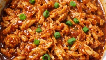 Tangy Glazed Shredded Chicken Slow Cooker