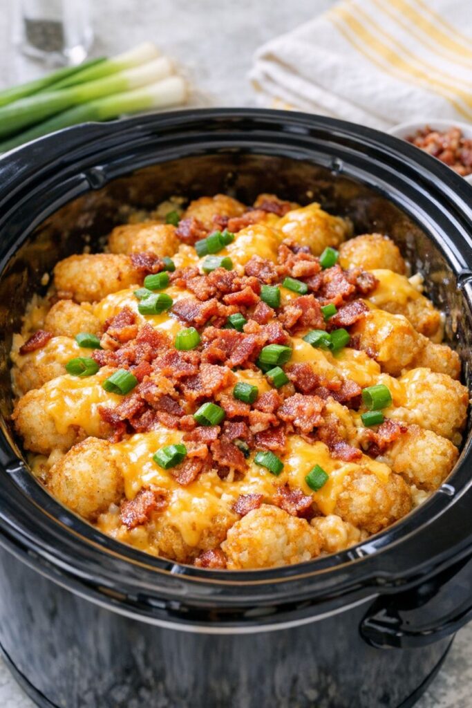 Weeknight Tater Tot Potatoes Slow Cooker 4-Ingredient