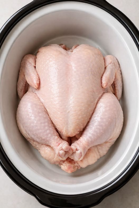 Whole Roast Chicken In Slow Cooker 5-Ingredient