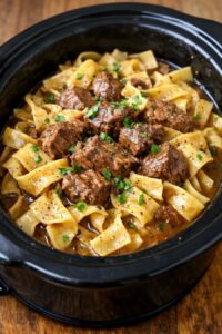 Amish Beef and Noodles Slow Cooker 5-Ingredient