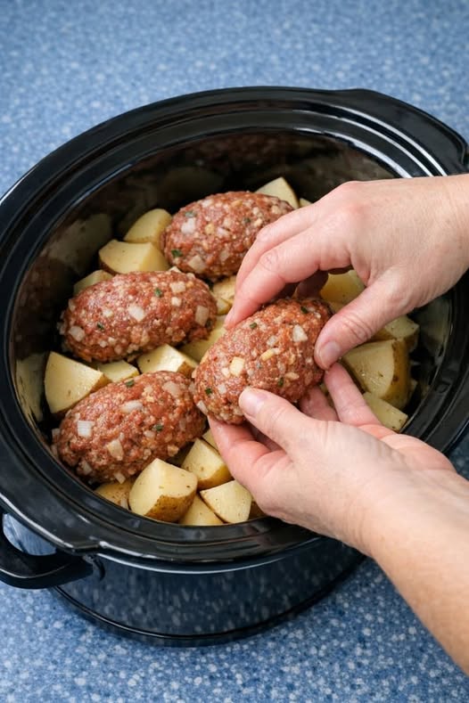 Amish Meatloaf Potatoes Slow Cooker 5-Ingredient