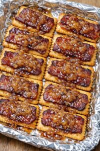 Brown Sugar Bacon Crackers My Aunt Ruth's 3-Ingredient