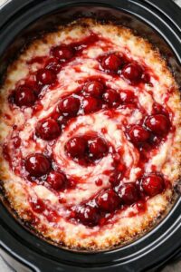 Cherry Cheesecake Dip Slow Cooker 4-Ingredient