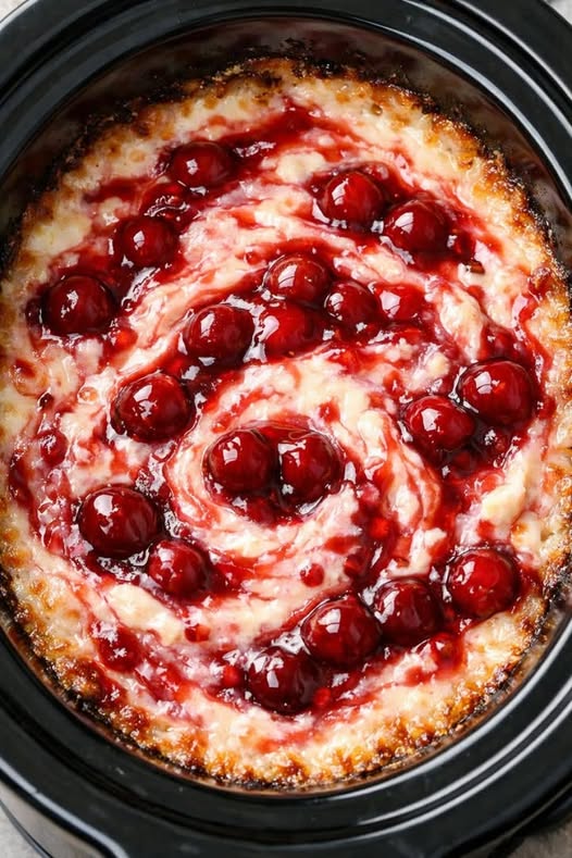 Cherry Cheesecake Dip Slow Cooker 4-Ingredient
