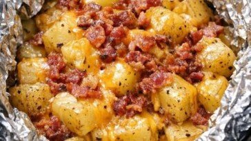Foil Pack Cheesy Potatoes Slow Cooker