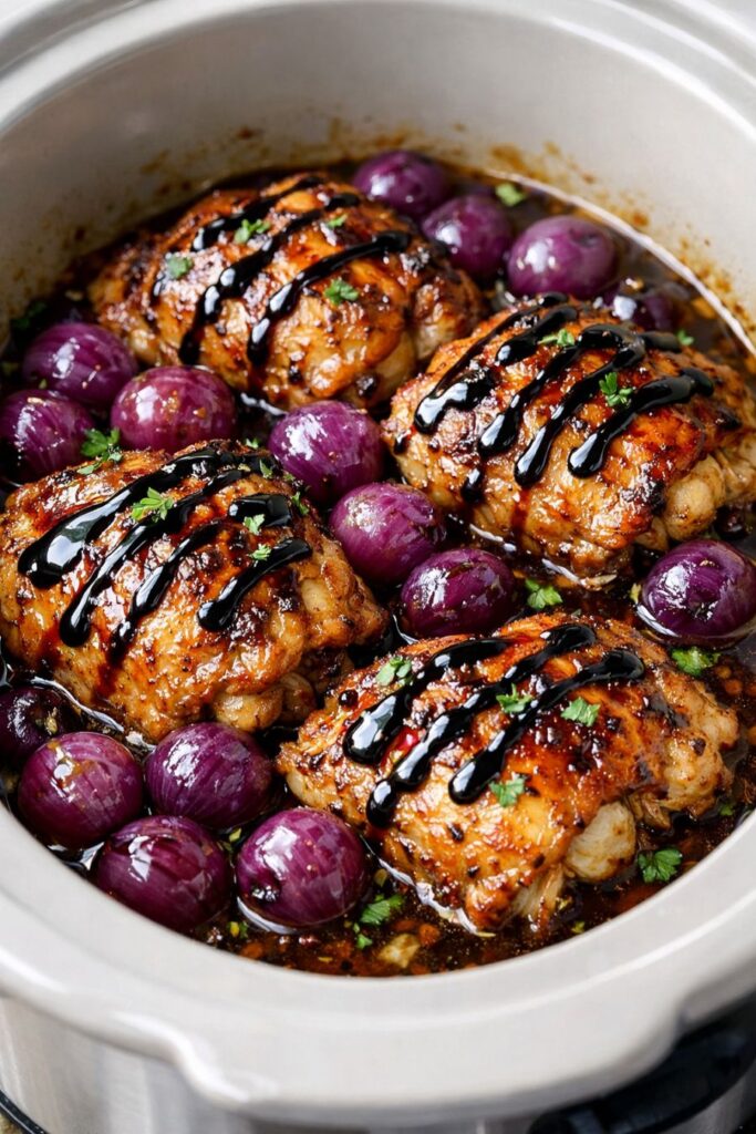Hero Chicken with Purple Onions Slow Cooker