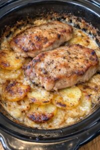 Pork Chops & Scalloped Potatoes Slow Cooker