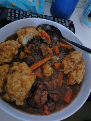 Beef Stew with Dumplings In Slow Cooker