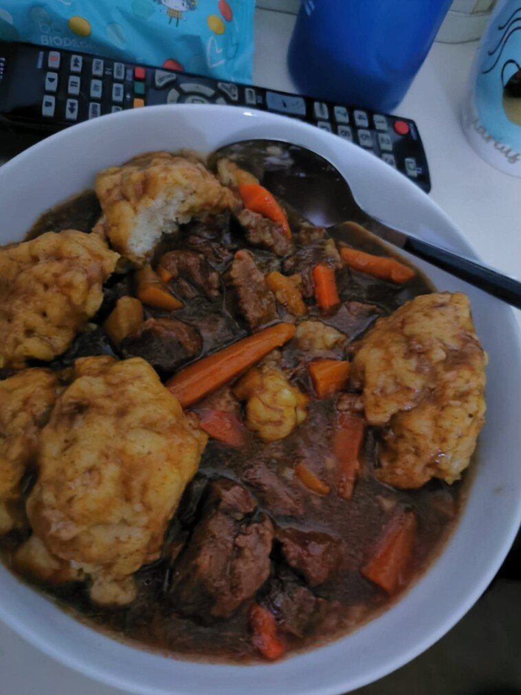 Beef Stew with Dumplings In Slow Cooker