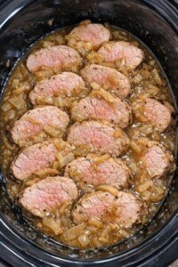 Slow Cooker Onion Soup Pork Tenderloin