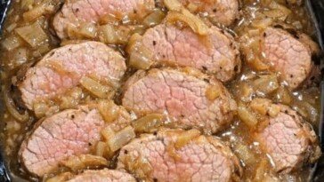 Slow Cooker Onion Soup Pork Tenderloin